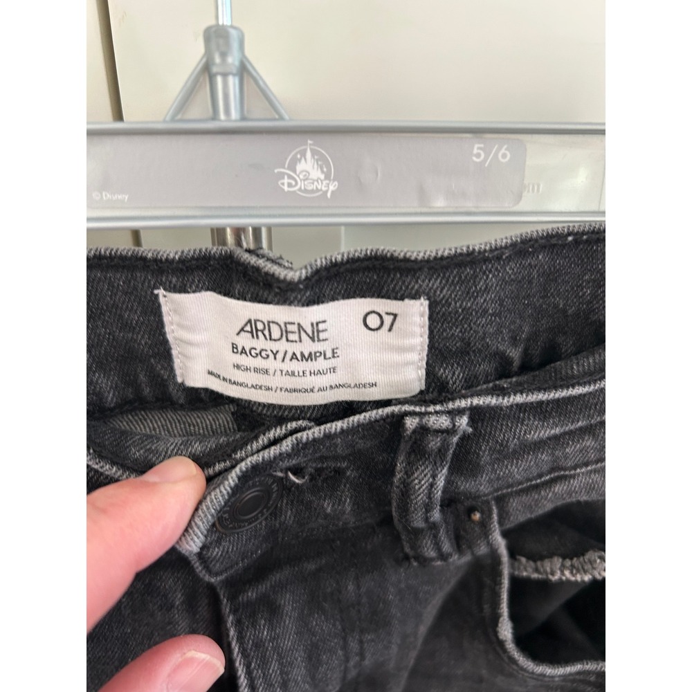 ARDENE Baggy High Rise Jeans Black Wash Denim Comfort Fit‎ Size 7 - Picture 3 of 3